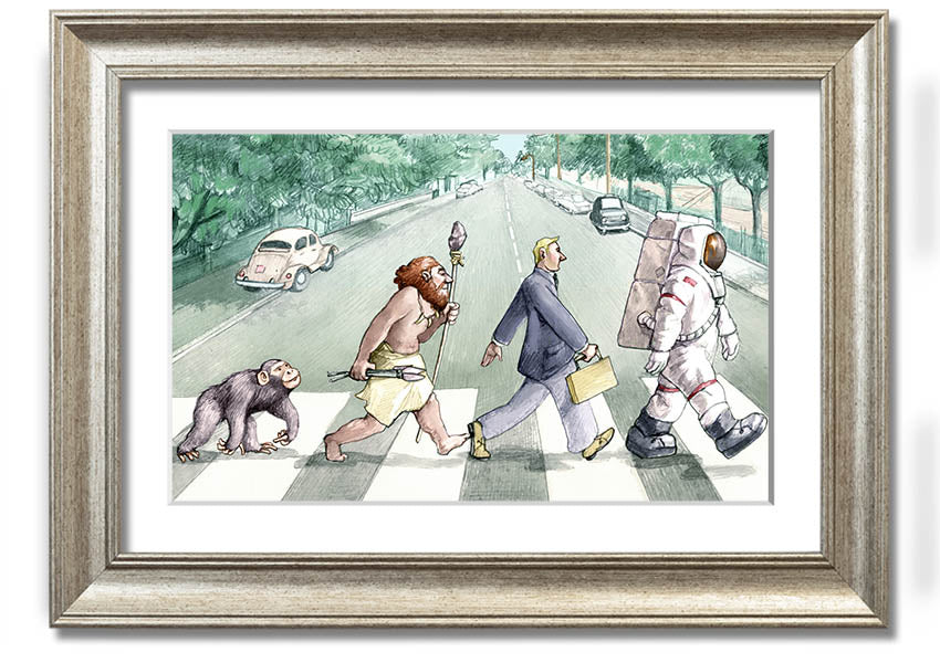 Framed print titled 'Advancement Of Civilisation', showcasing intricate artwork, available in various frame colours.