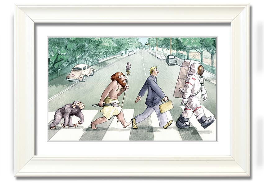 Framed print titled 'Advancement Of Civilisation', showcasing intricate artwork, available in various frame colours.