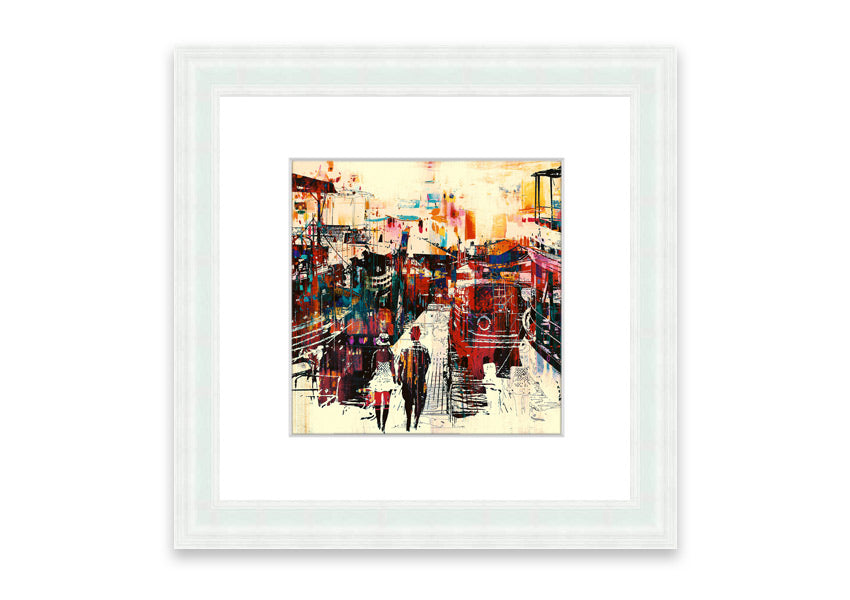 Adventure In The City framed print showcasing vibrant urban scenery, elegantly framed in multiple color options.