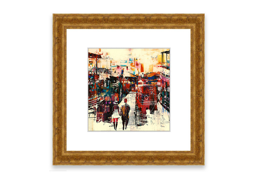 Adventure In The City framed print showcasing vibrant urban scenery, elegantly framed in multiple color options.