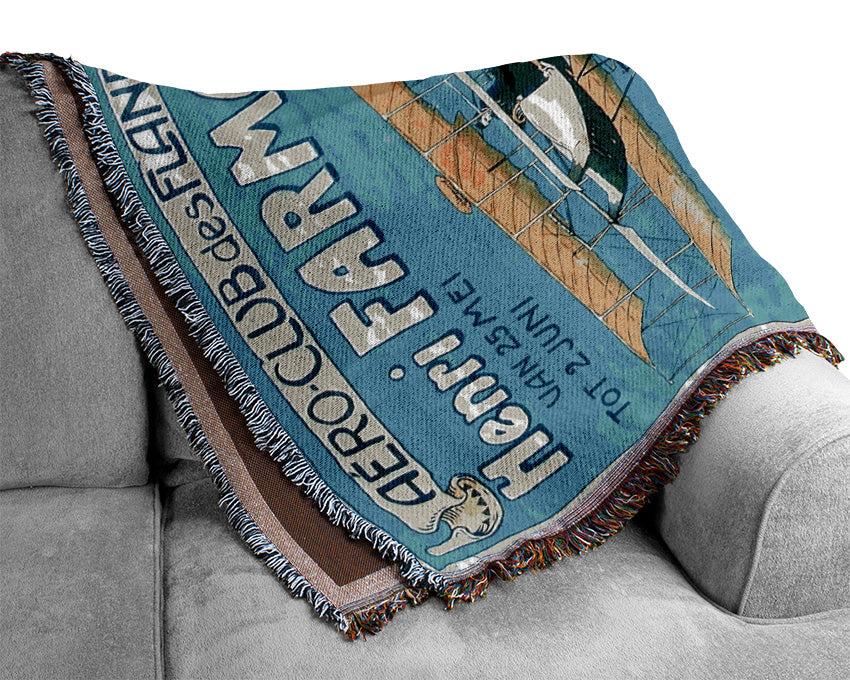 Aero Club throw blanket made from 100% cotton, featuring a luxurious thermal weave design in a classic style, perfect for home decor.