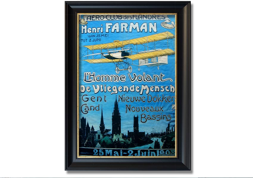 Aero Club framed print showcasing aviation-themed artwork in a stylish frame.