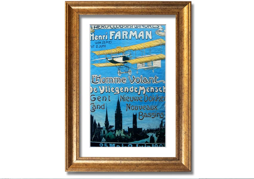 Aero Club framed print showcasing aviation-themed artwork in a stylish frame.