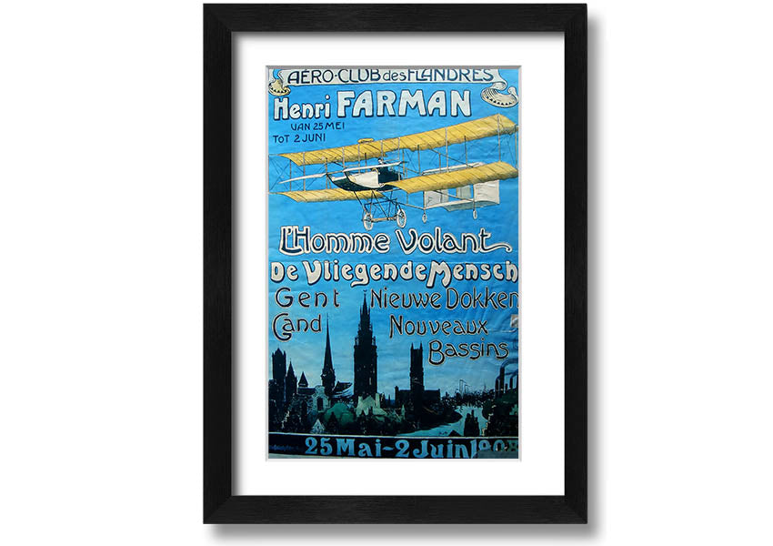 Aero Club framed print showcasing aviation-themed artwork in a stylish frame.