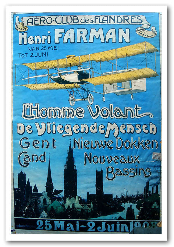 Aero Club canvas poster featuring vibrant aviation-themed artwork, ready for display or framing.