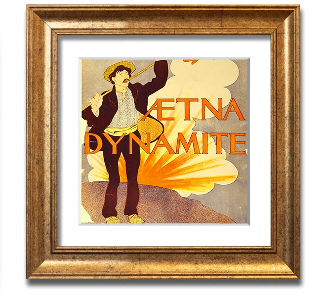 Aetna Dynamite Square Framed Print showcasing vibrant colors and a stylish design, ready to hang.