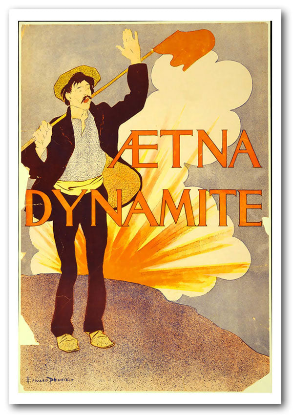 A vibrant Aetna Dynamite poster printed on high-quality canvas, showcasing dynamic colors and details, ready for display or framing.