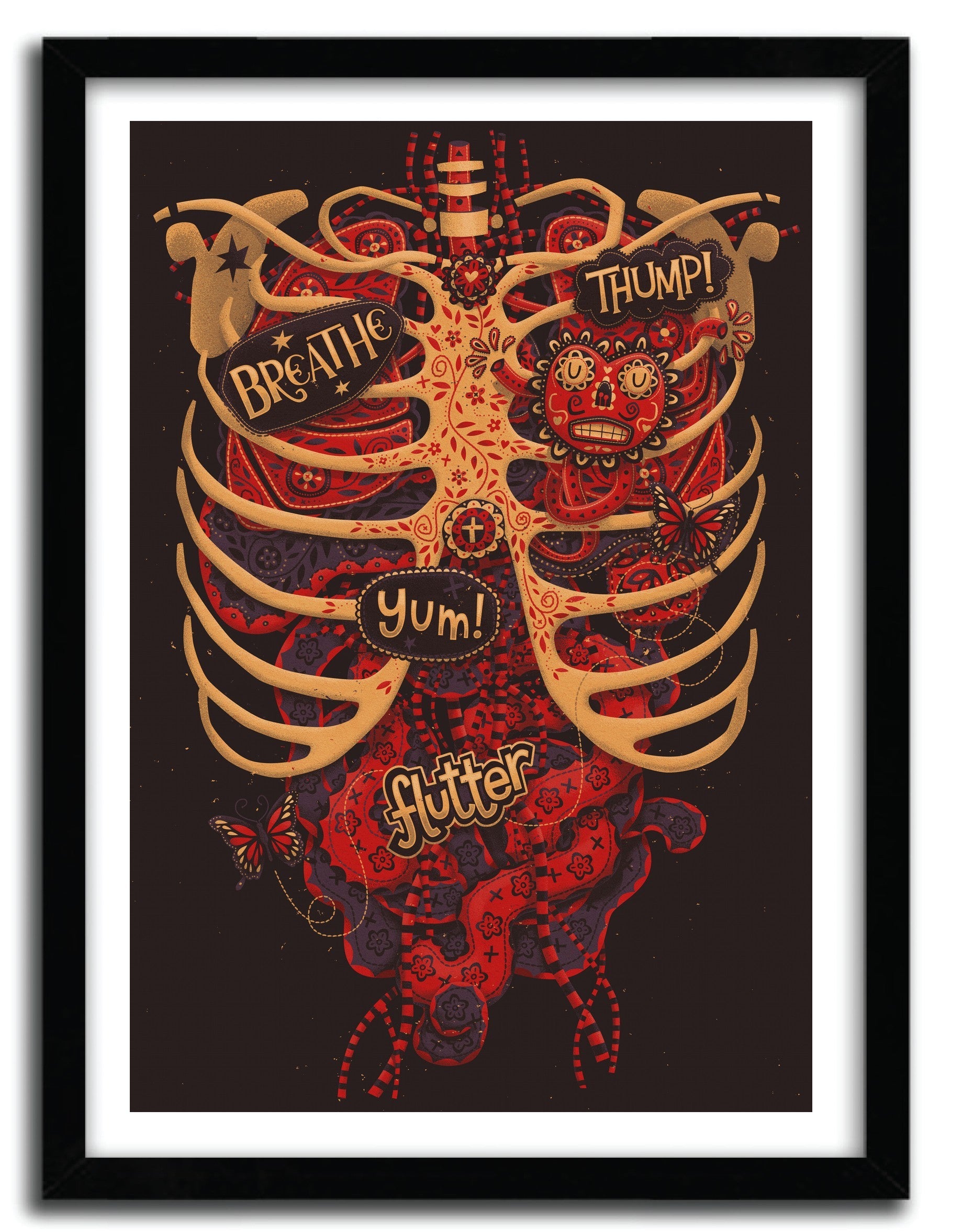 Affiche ANATOMICAL STUDY by Steve Simpson, a limited edition art print featuring intricate anatomical illustrations on fine arts paper.