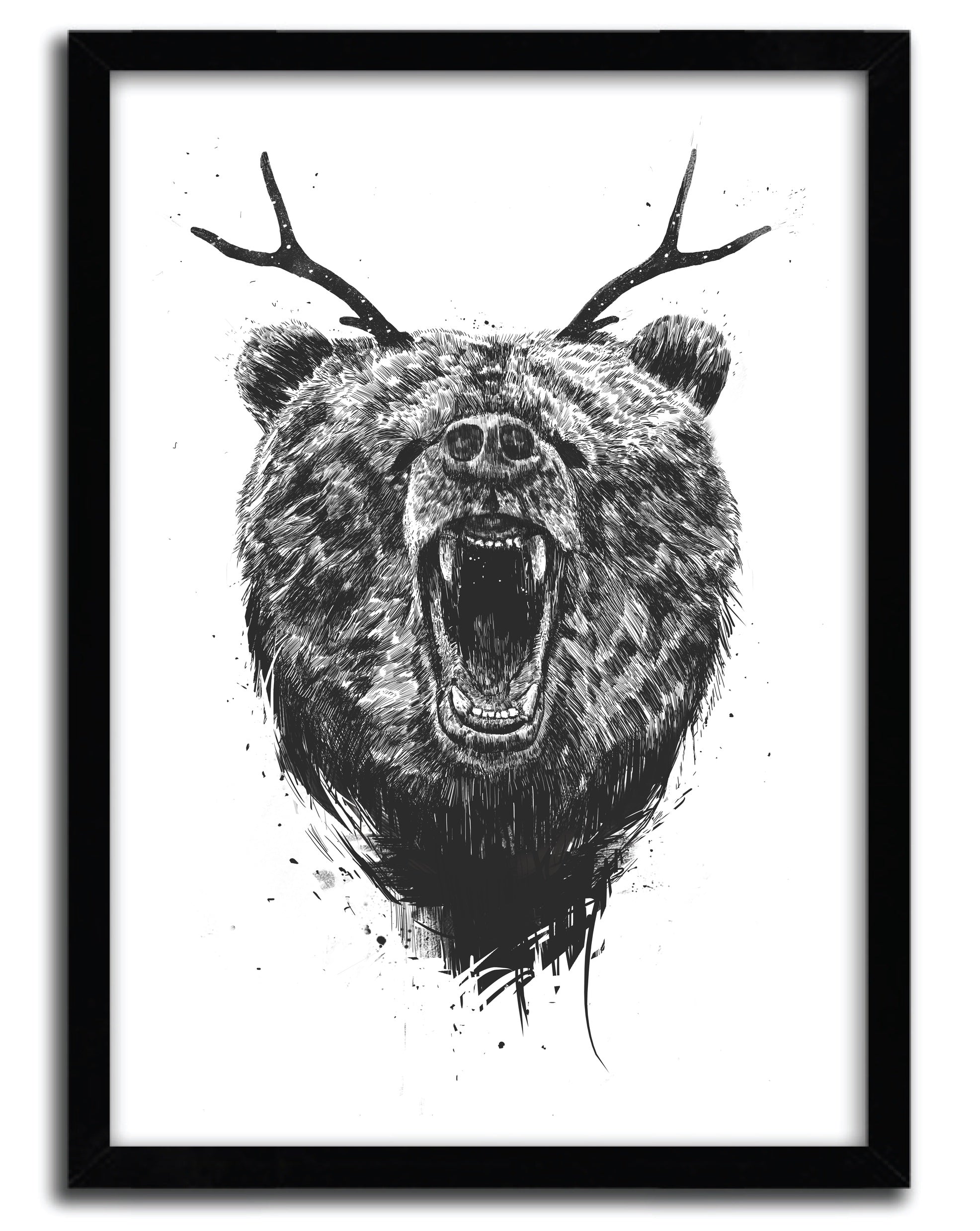 Affiche Angry Bear by BALAZS SOLTI, a limited edition art print featuring a bold bear design on fine arts paper.