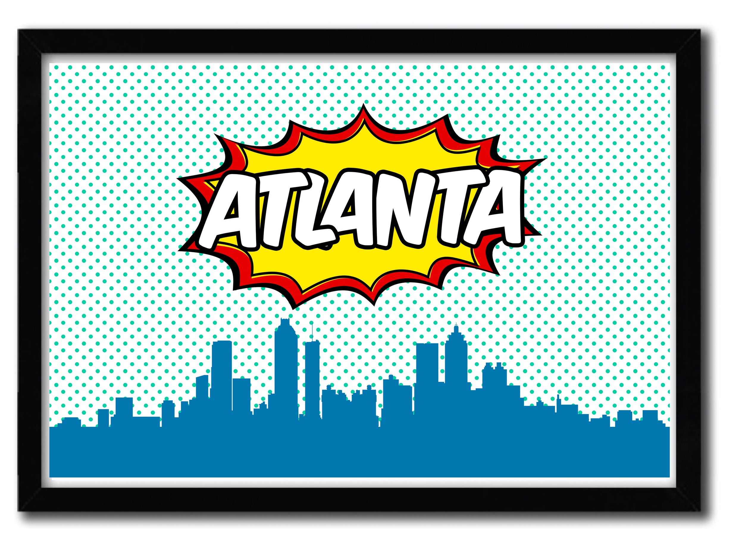 Affiche Atlanta par OCTAVIAN MIELU, imprimée sur papier fine arts, avec des encres d’archives, numérotée et signée.