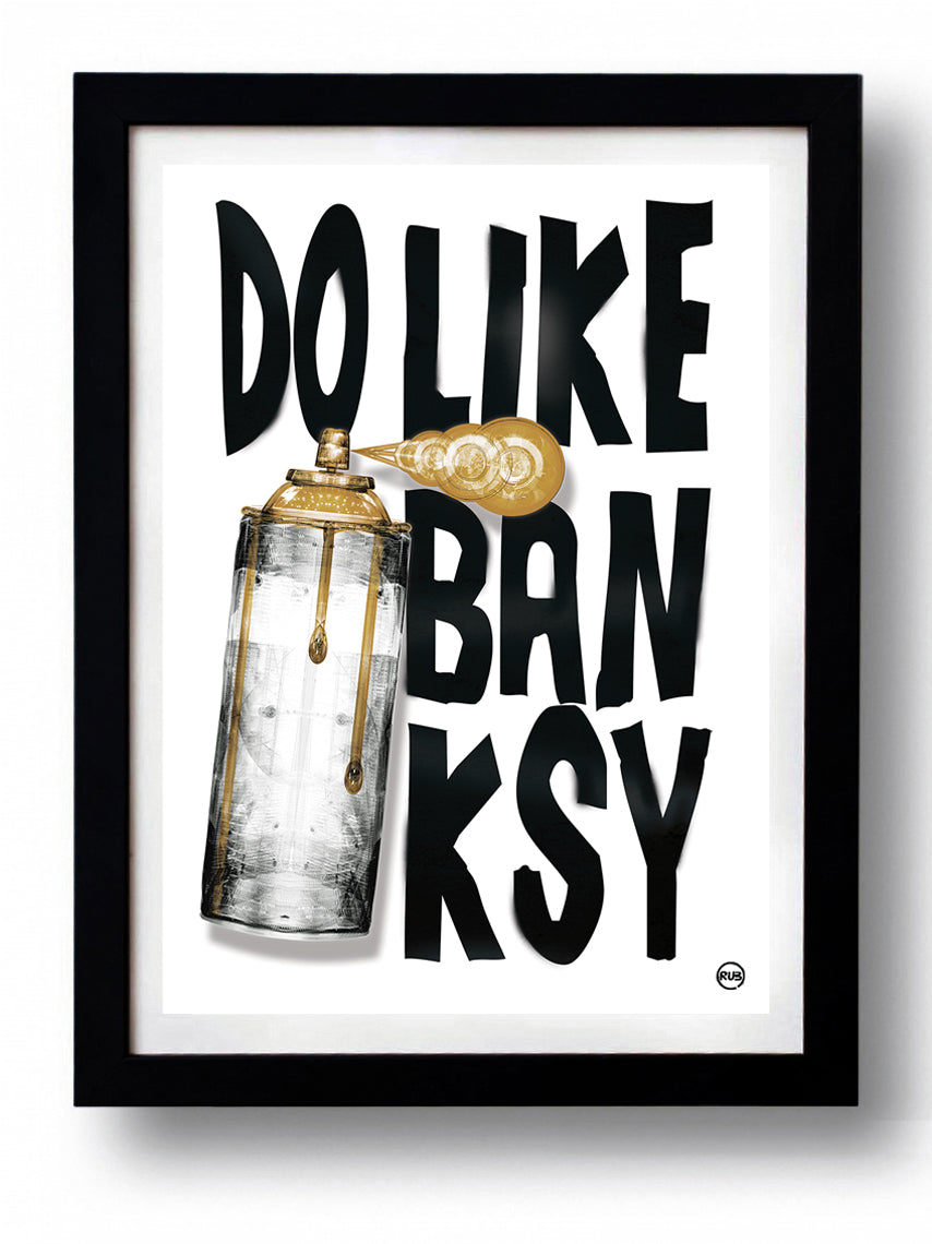 Affiche BANKSY GOLD by Rubiant, a limited edition art print on fine arts paper, showcasing vibrant colors and intricate details.