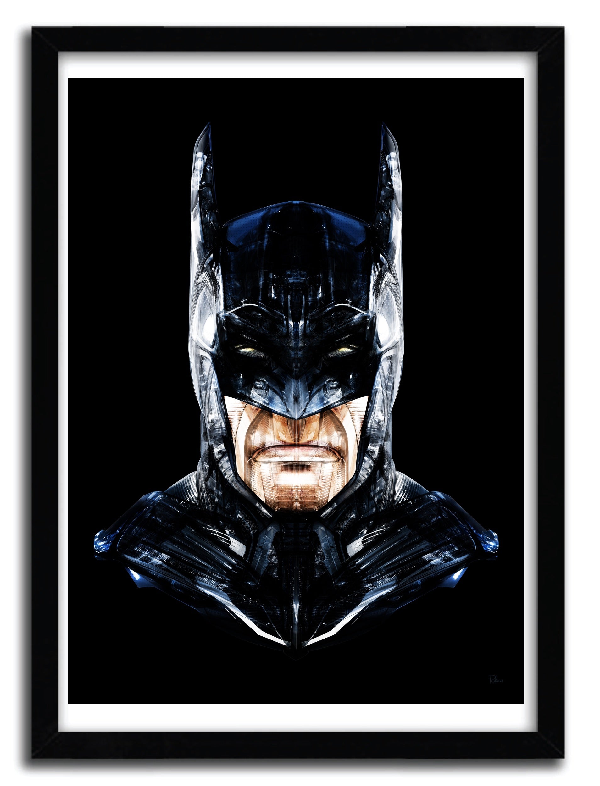 Affiche bat knight par Rubiant, imprimée sur papier fine arts, avec des couleurs vibrantes et un design captivant.