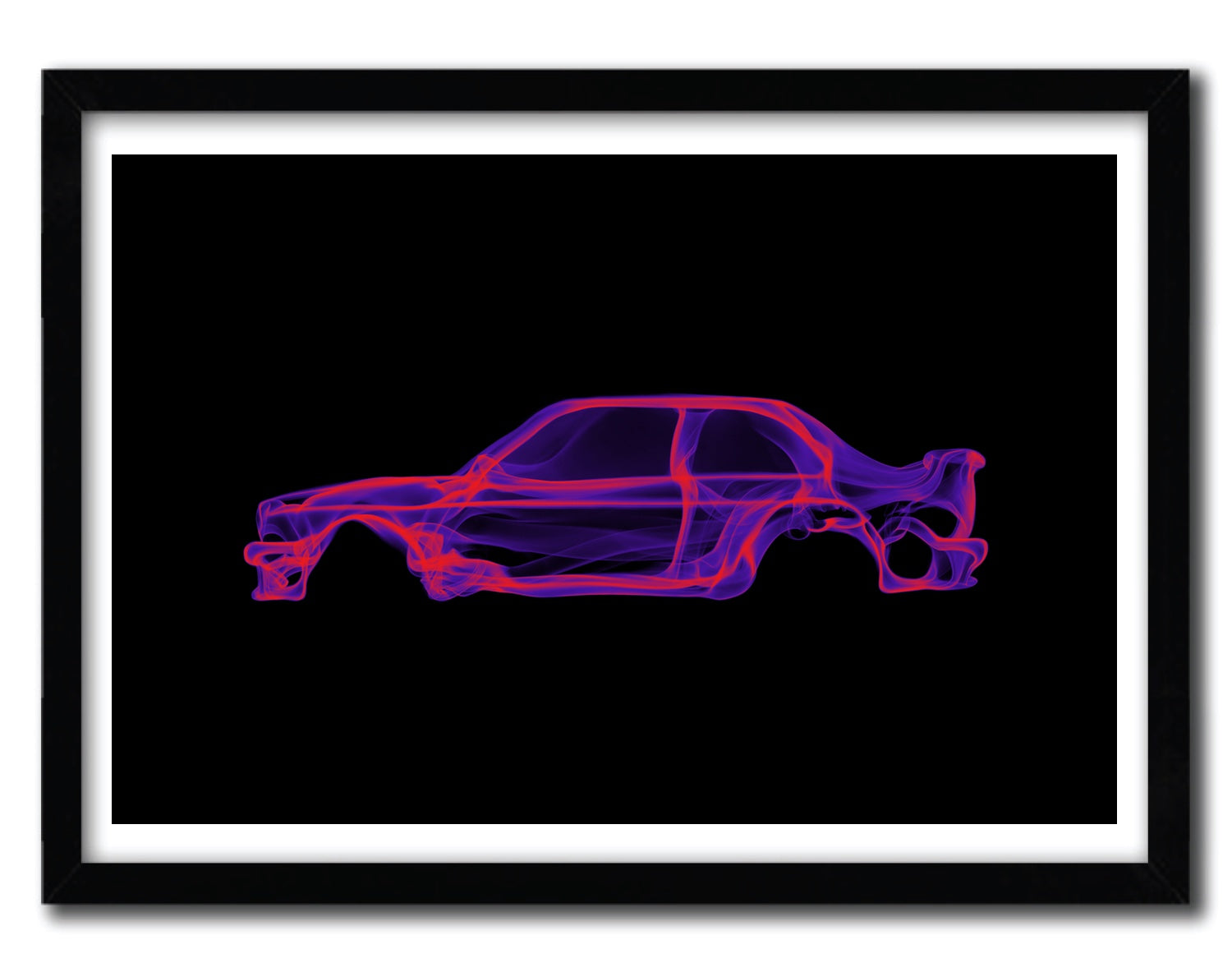 Limited edition art print of BMW M3 e30 by Octavian Mielu, showcasing vibrant colors on fine arts paper.