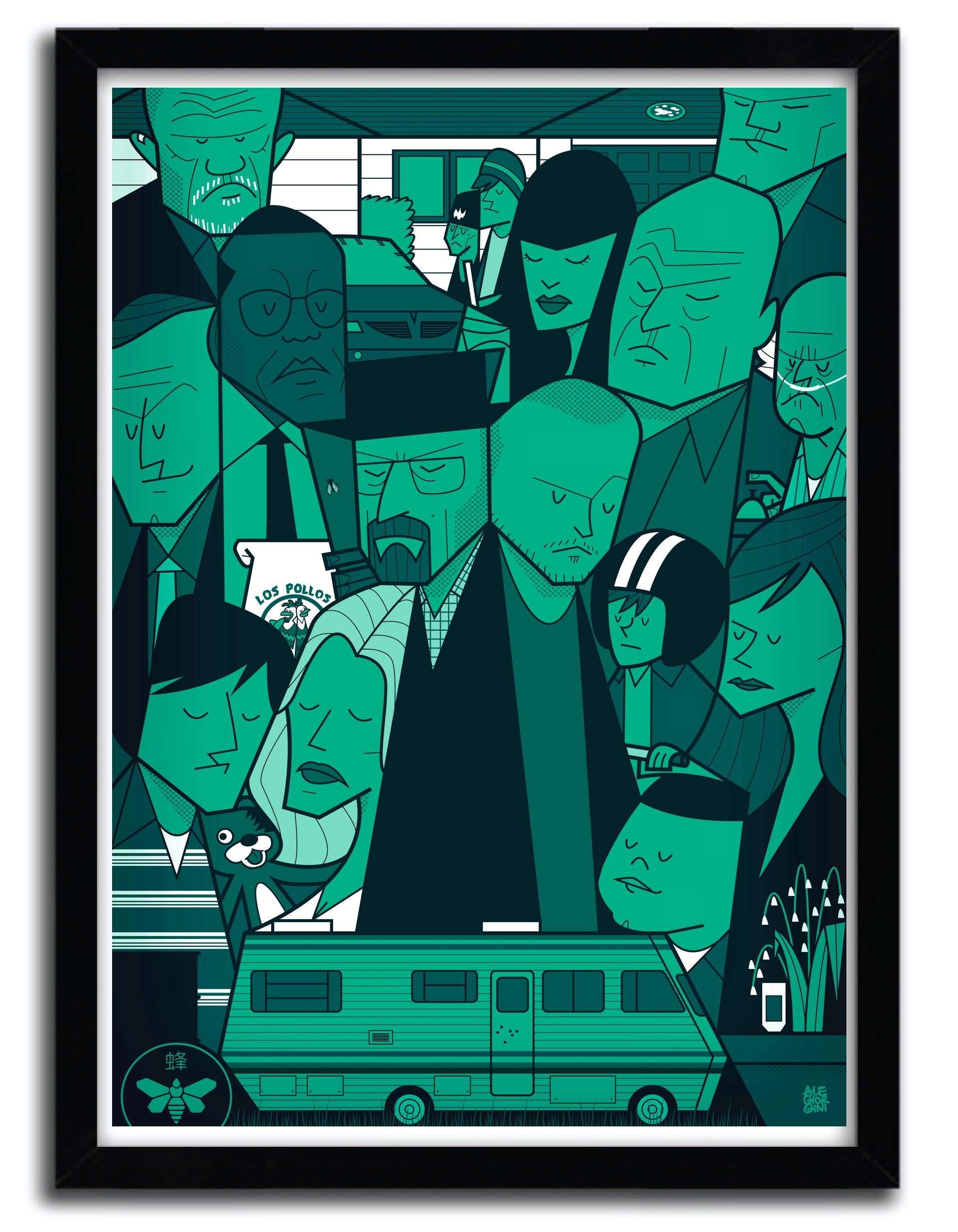 Affiche Breaking Bad Green by Ale Giorgini, a limited edition art print featuring vibrant colors and intricate design, printed on fine arts paper.