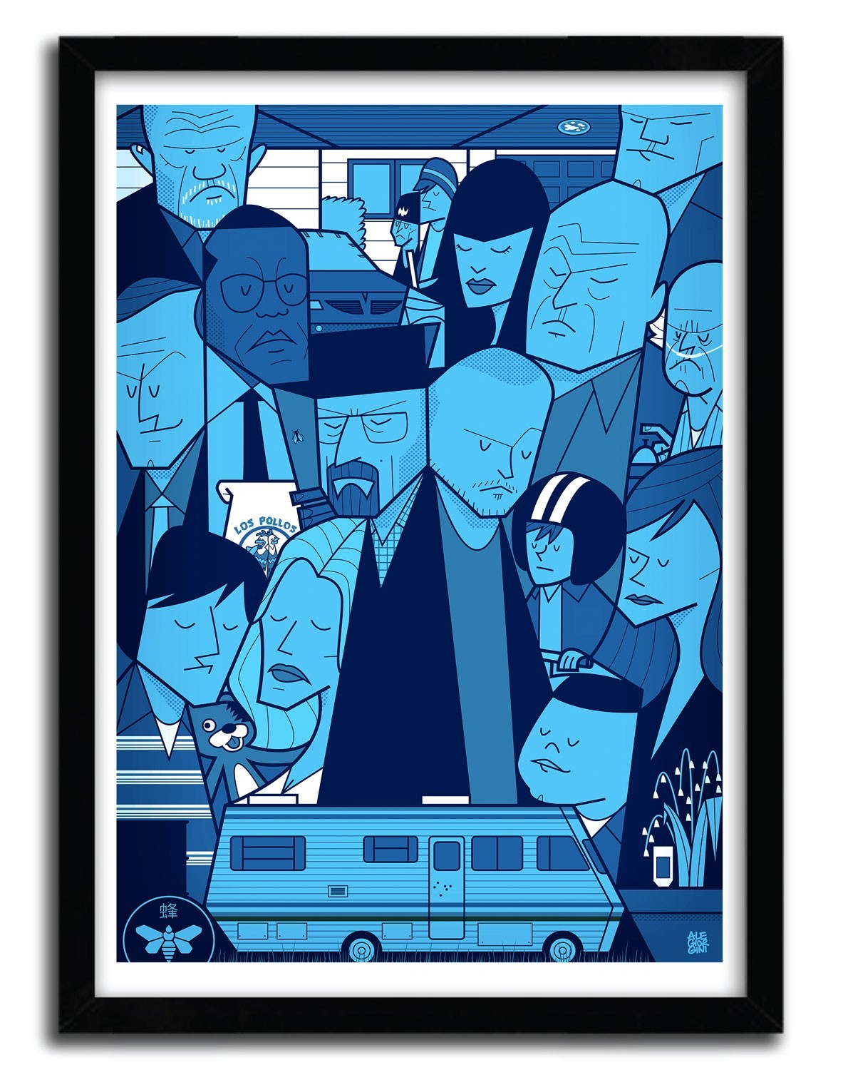 Affiche artistique BREAKING BAD par Ale Giorgini, imprimée sur papier fine arts avec encres d’archives, numérotée et authentifiée.