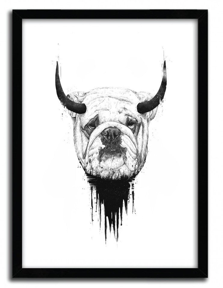 Affiche BULL DOG by BALAZS SOLTI, a limited edition art print on fine arts paper, showcasing a bulldog design.