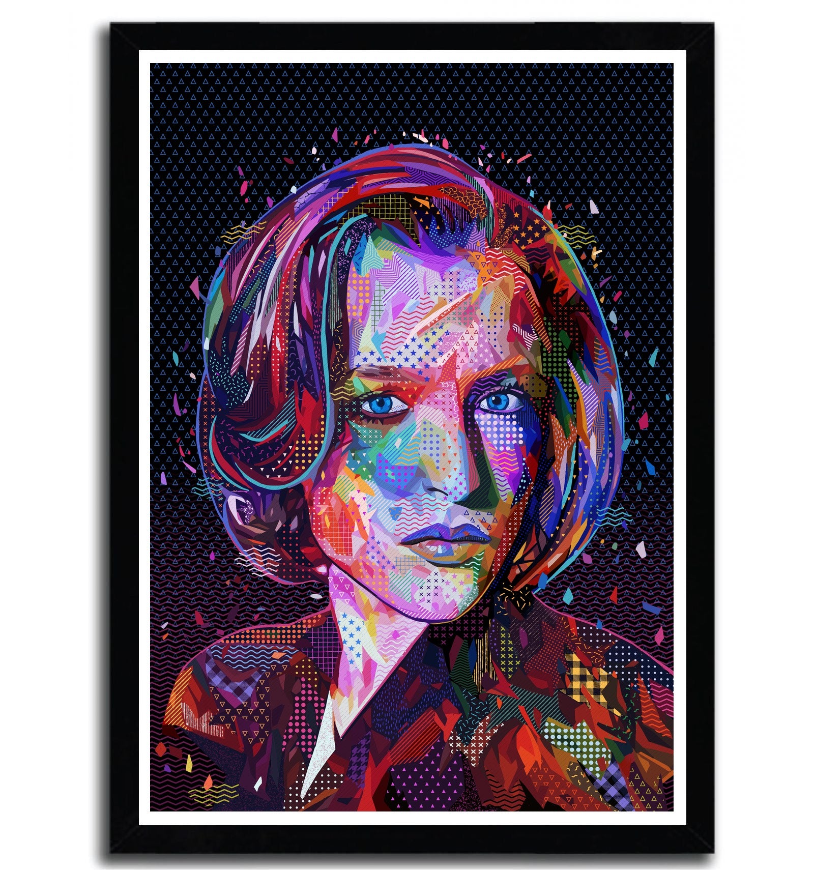 Affiche artistique de Dana Scully par Alessandro Pautasso, imprimée sur papier fine arts, avec des couleurs vives et un certificat d'authenticité.