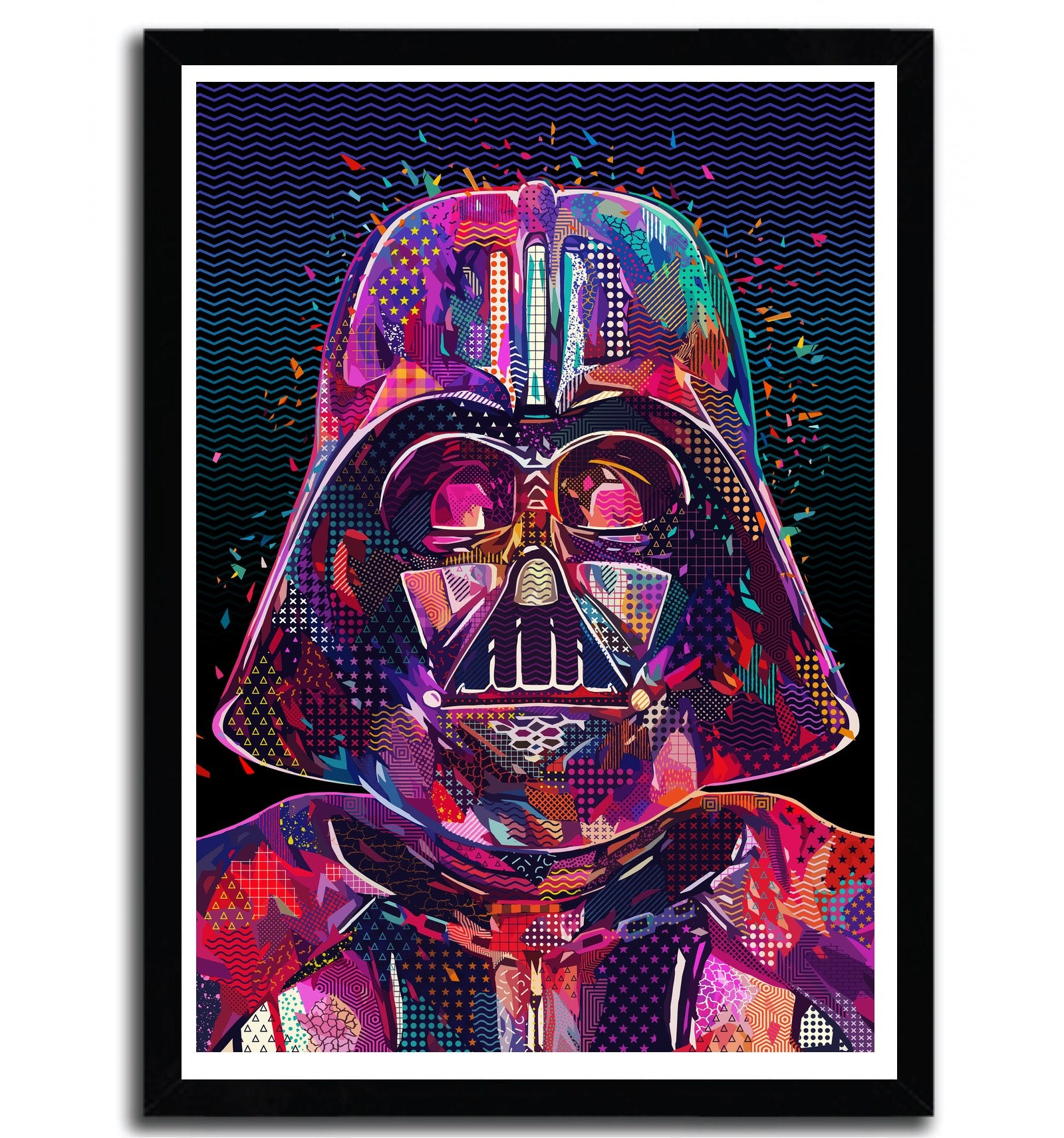 Affiche Darth Pop2 par Alessandro Pautasso, imprimée sur papier fine arts, avec des couleurs vives et un design inspiré de Star Wars.