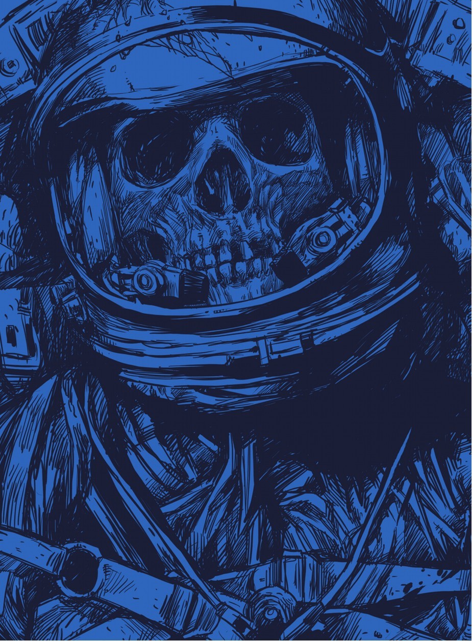 Affiche DEAD ASTRONAUT by CARBINE, a limited edition art print on fine arts paper, showcasing vibrant colors and intricate details.