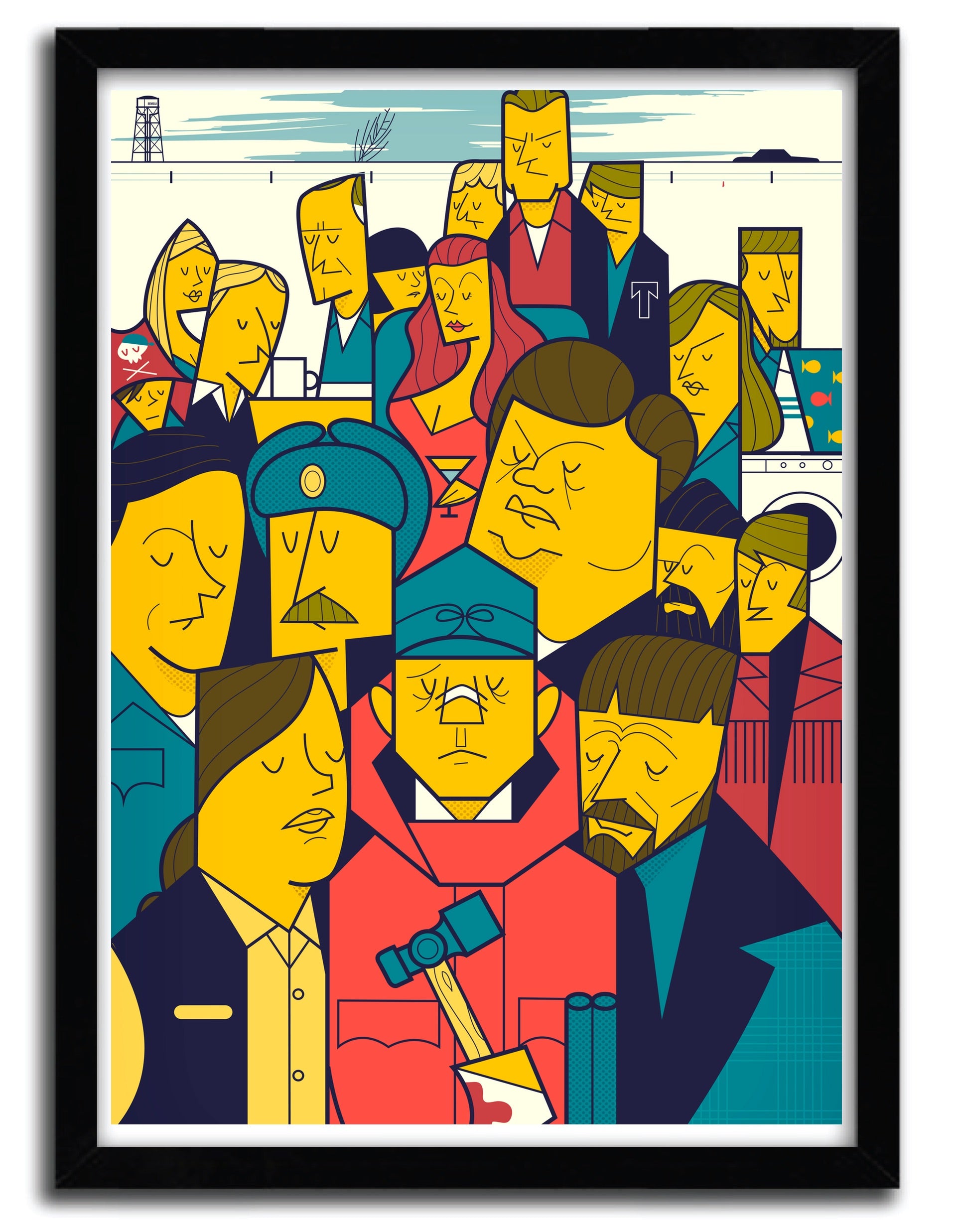 Affiche Fargo par Ale Giorgini, imprimée sur papier fine arts, avec des couleurs vives et un design unique, numérotée et authentifiée.