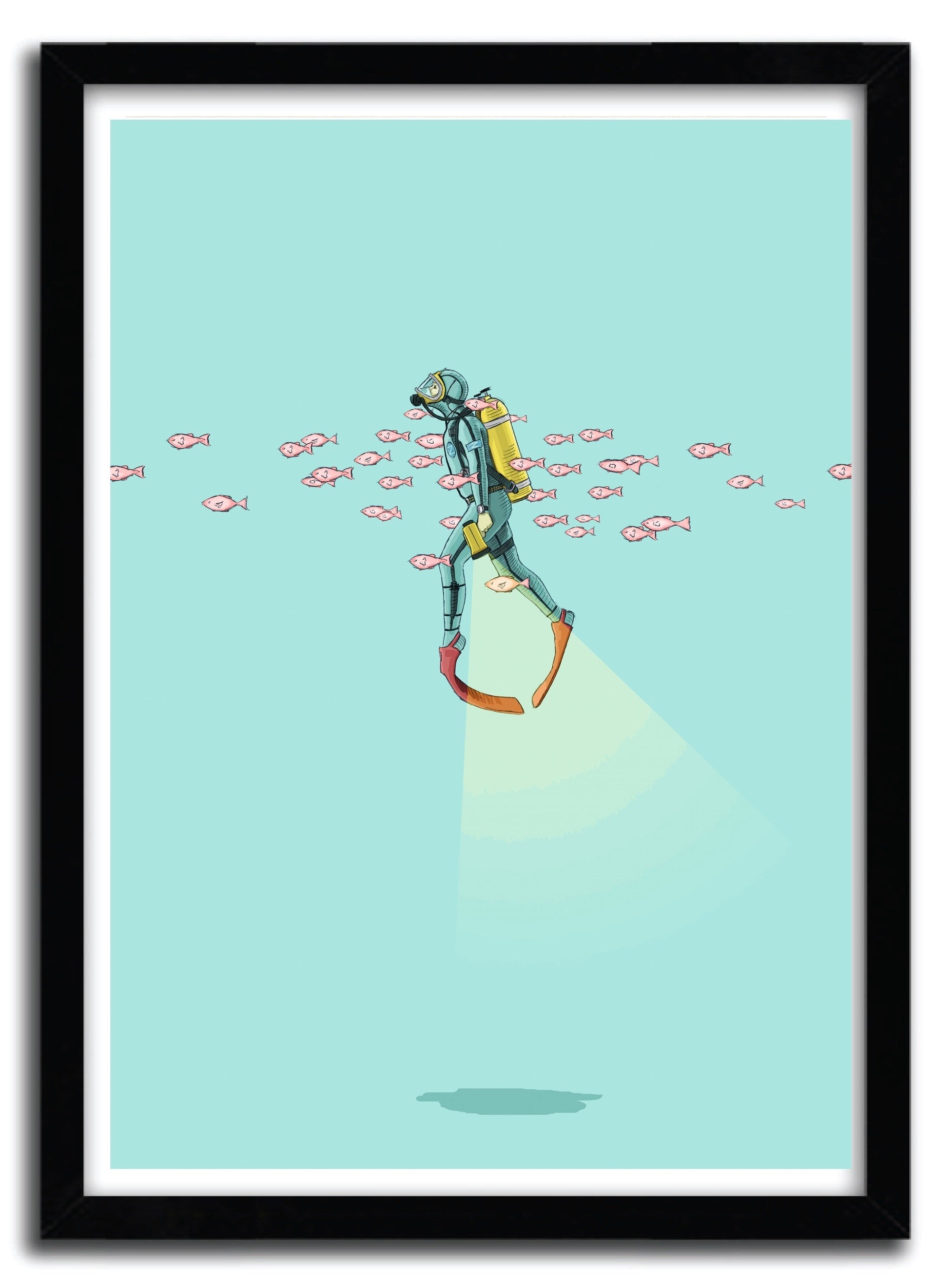 Affiche Float_Under the Sea by Jason Ratliff, a limited edition art print showcasing vibrant underwater life on fine arts paper.