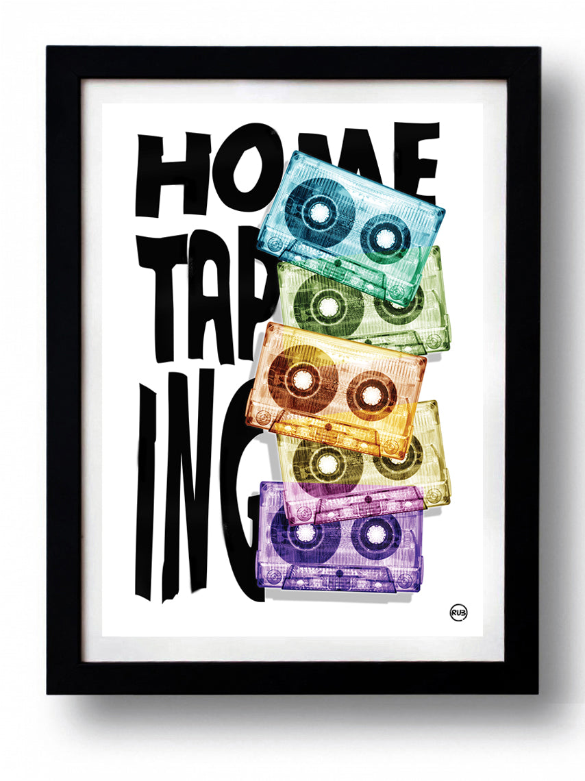 Affiche HOME TAPING 2 by Rubiant, a limited edition art print on fine arts paper, showcasing vibrant colors and intricate design.