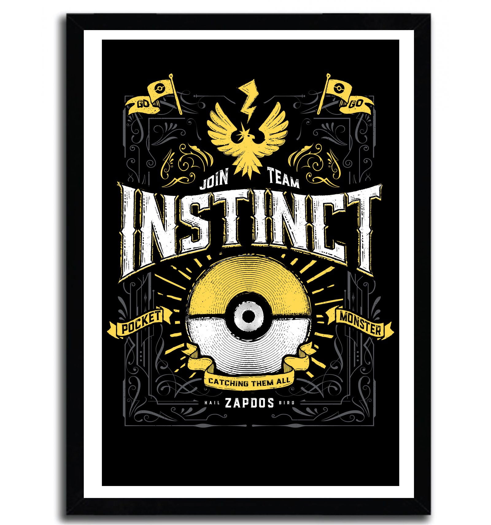 Affiche Instinct par Barrett Biggers, imprimée sur papier fine arts, avec des couleurs vives et un design unique, numérotée à la main.