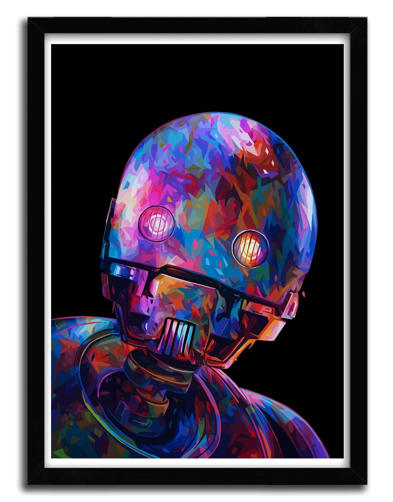 Colorful abstract robot portrait.