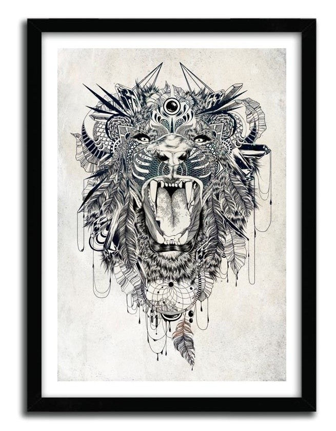 Affiche LION by Feline Zegers, a limited edition art print featuring a lion, printed on fine arts paper with vibrant colors.