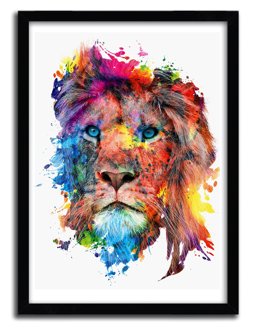 Affiche Lion par Riza Peker, imprimée sur papier fine arts, avec des couleurs vibrantes et un design captivant.