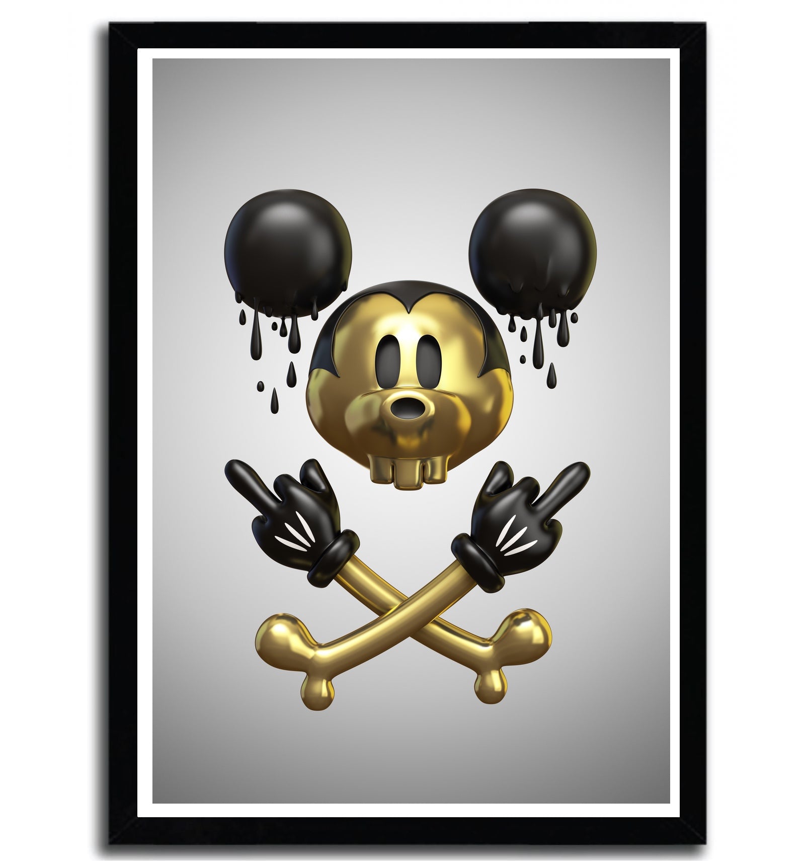 Affiche Mickey par Theodoru, imprimée sur papier fine arts, avec des couleurs vives et un design ludique, numérotée et signée.