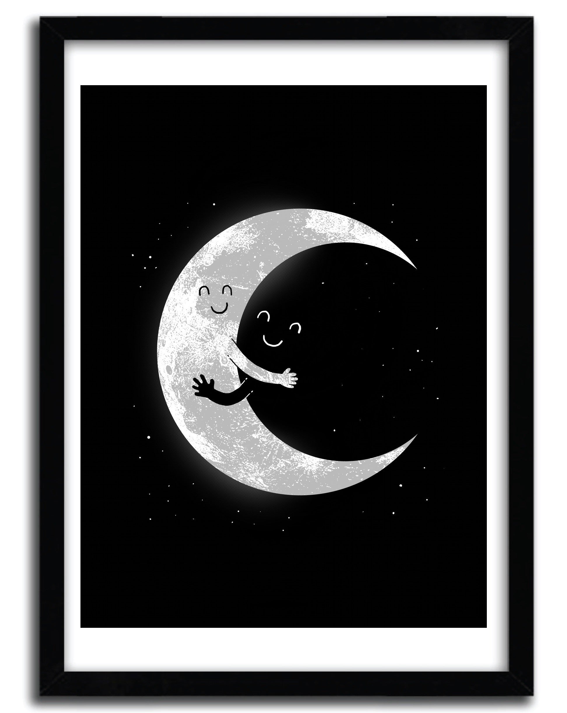 Affiche MOON HUG by CARBINE, a limited edition art print on fine arts paper, showcasing vibrant colors and intricate design.