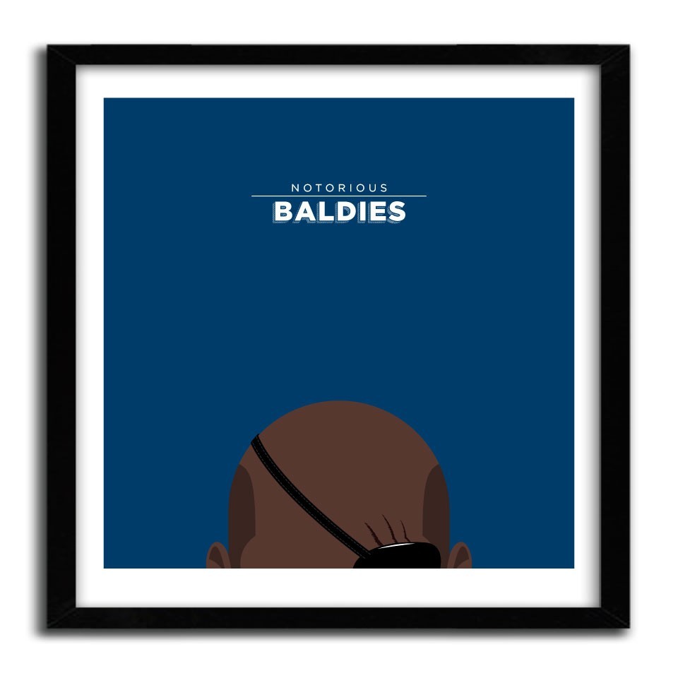 Affiche Notorious Baldie NICK FURY by Mr Peruca, a limited edition art print showcasing vibrant colors on fine arts paper.