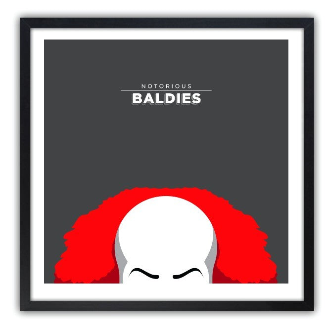 Affiche Notorious Baldie PENNYWISE by Mr Peruca, a limited edition art print on fine arts paper, showcasing vibrant colors and intricate details.