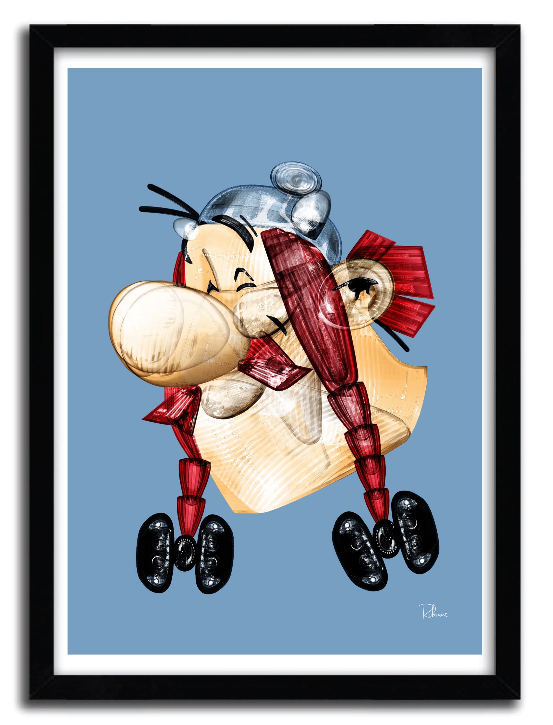 Affiche Obelix par Rubiant, imprimée sur papier fine arts, numérotée à la main avec certificat d'authenticité.