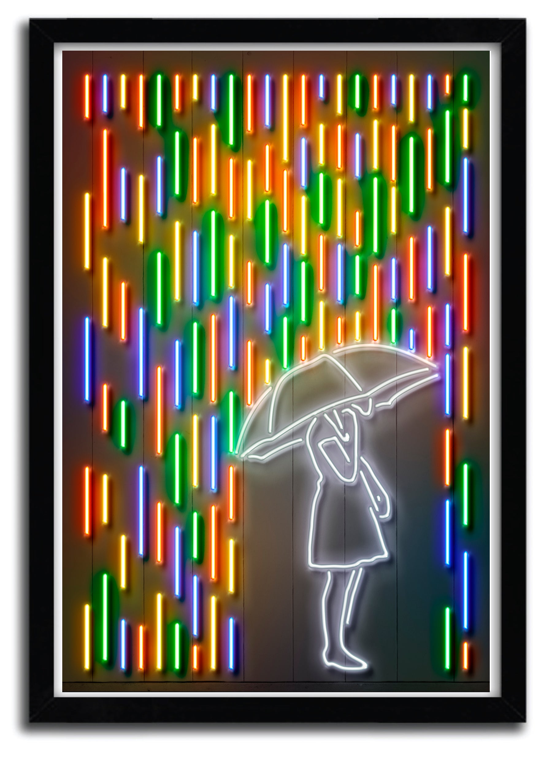 Affiche Rain Girl by Octavian Mielu, a limited edition art print on fine arts paper, showcasing vibrant colors and intricate details.