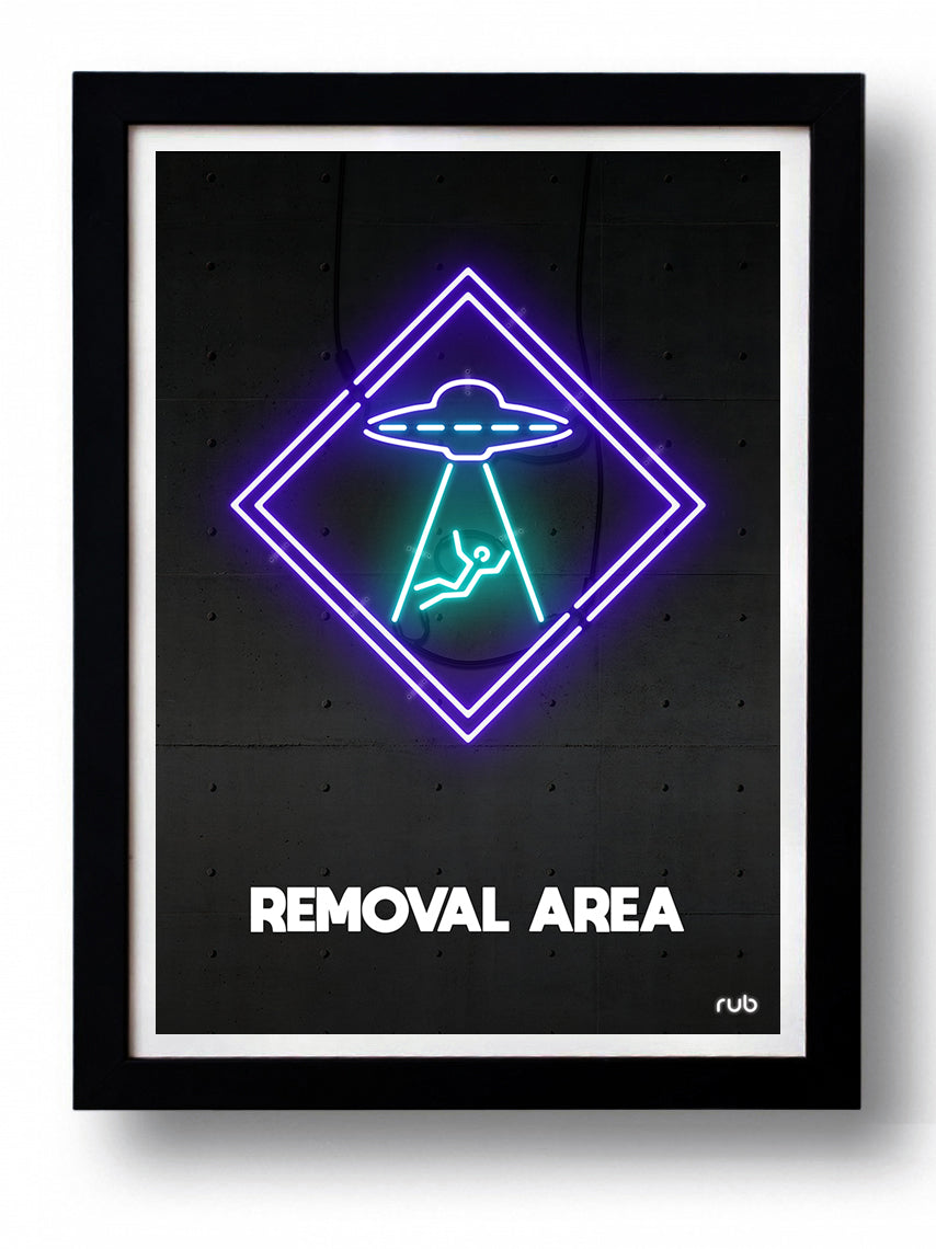 Affiche REMOVAL AREA by RUB, a limited edition art print on fine arts paper, showcasing vibrant colors and intricate details.