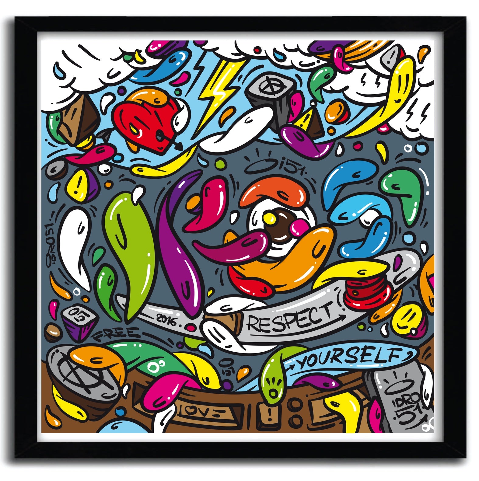 A limited edition 'Respect Yourself' affiche by idro51, printed on high-quality fine arts paper with vibrant colors.