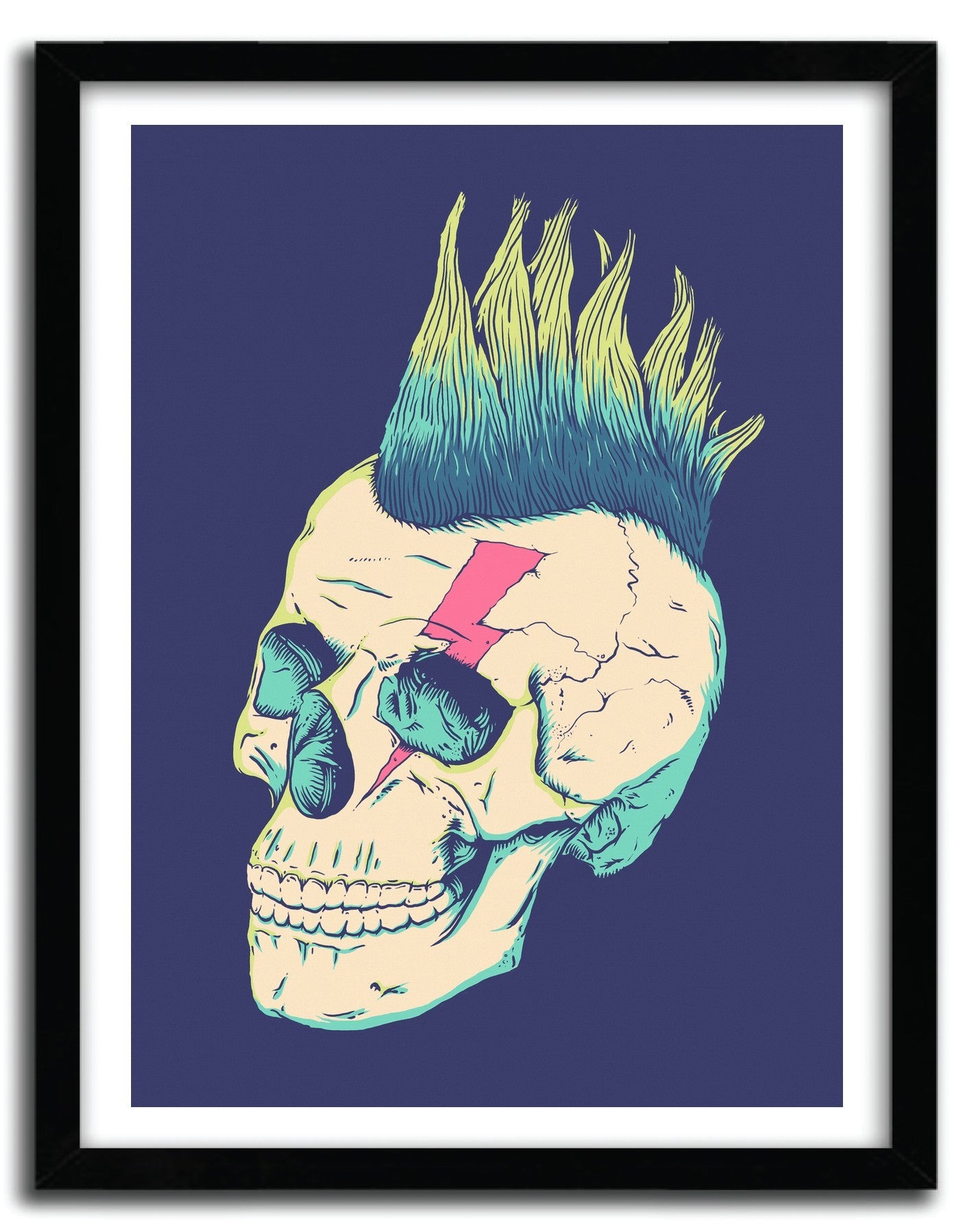 Affiche SKULL PUNK by VICTORSBEARD, a limited edition art print featuring a striking skull design on fine arts paper.