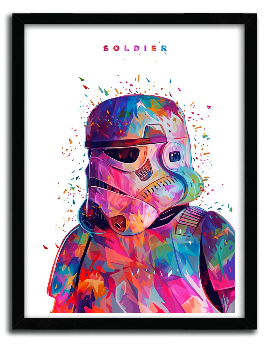 Affiche SOLDIER White by Alessandro Pautasso, a limited edition art print on fine arts paper, showcasing modern design and vibrant colors.