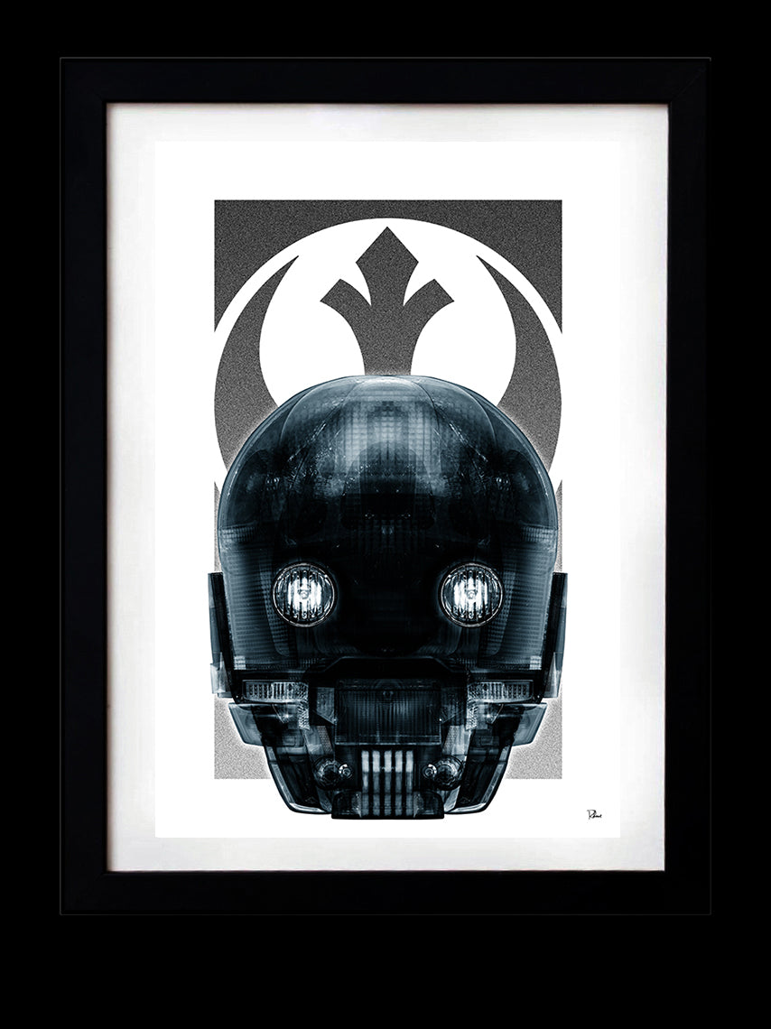 STAR DROID REBEL print by Rubiant on fine arts paper, showcasing vibrant colors and intricate details.