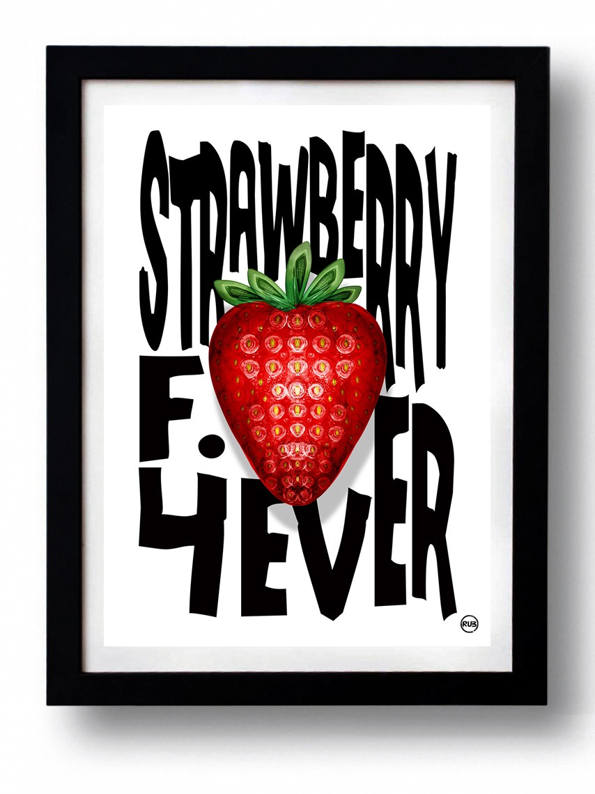 Affiche STRAWBERRY FILED 4 by Rubiant, a limited edition art print on fine arts paper featuring vibrant colors and intricate details.