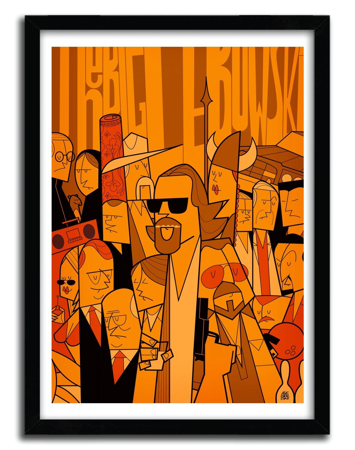 Limited edition Affiche THE BIG LEBOWSKI by Ale Giorgini, printed on fine arts paper with vibrant colors.