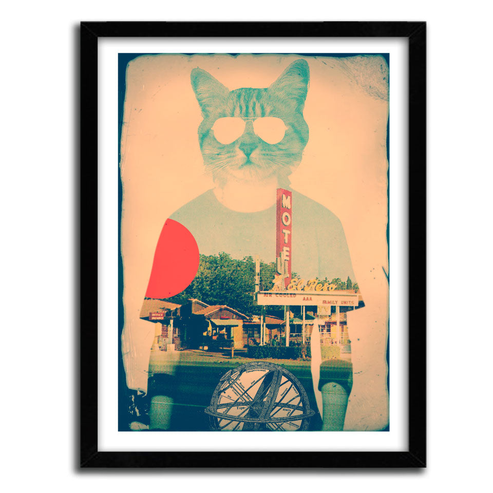 Affiche The Cat by ALI GULEC, a limited edition art print on fine arts paper featuring vibrant colors and unique design.