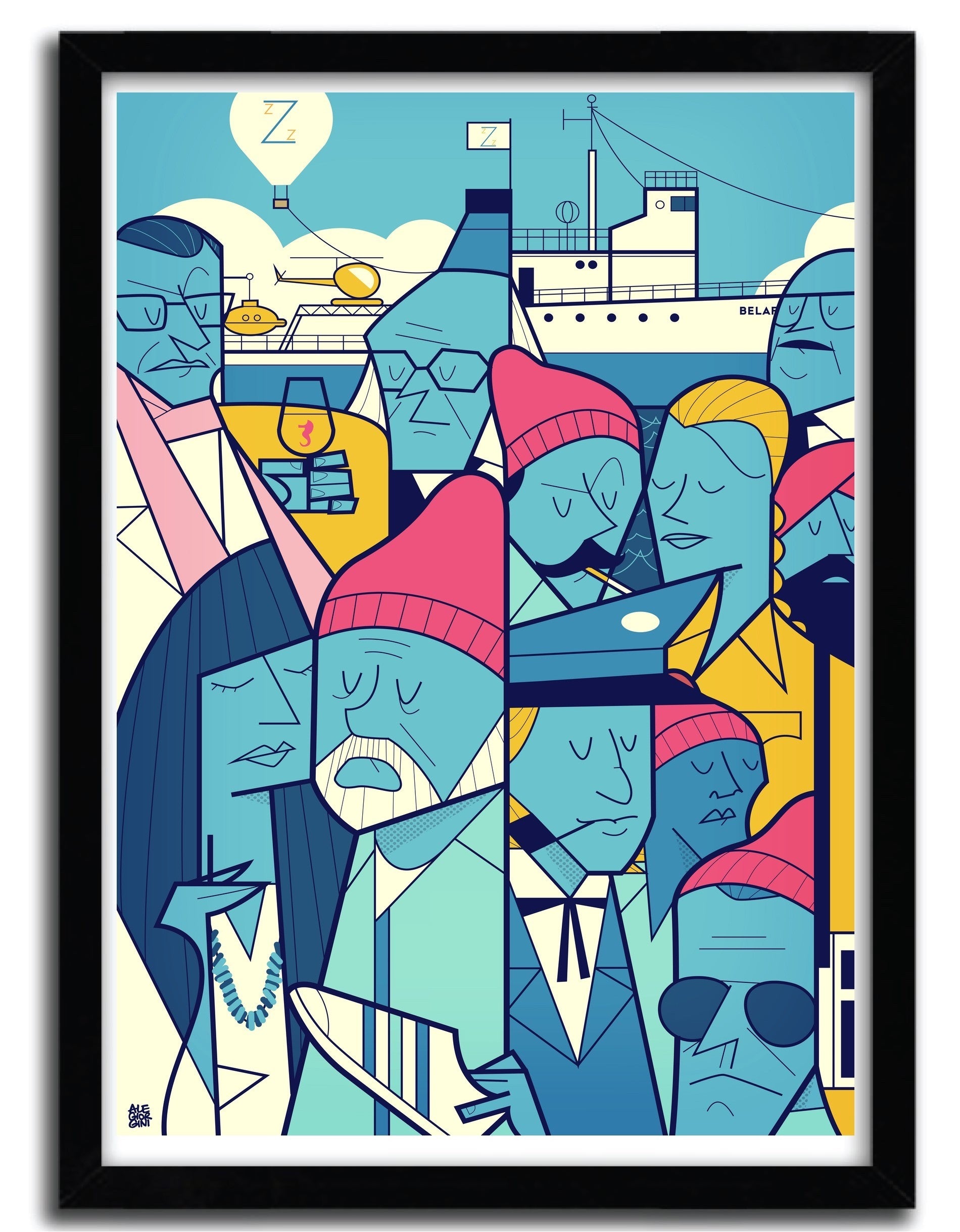 Affiche ZISSOU par Ale Giorgini, imprimée sur papier fine arts, numérotée à la main avec certificat d'authenticité.