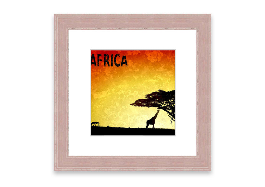 A beautifully framed print of African landscapes, showcasing vibrant colors and intricate details, ready to hang.