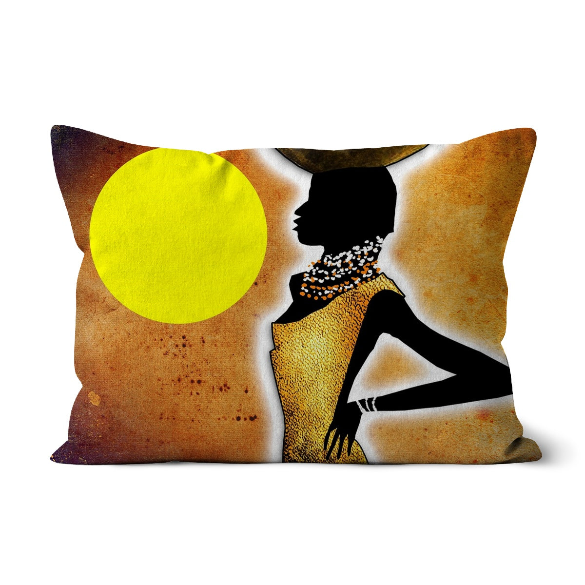 African Art Ethnic Cushion featuring vibrant colors and intricate patterns, available in faux suede, linen, and cotton fabrics.