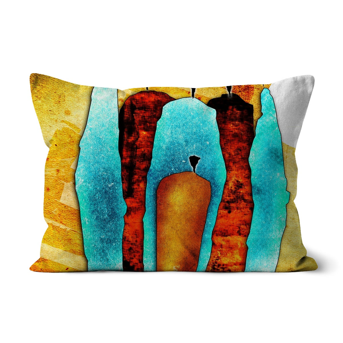 African Art People Ethnic Cushion showcasing vibrant colors and intricate patterns, perfect for home decor.