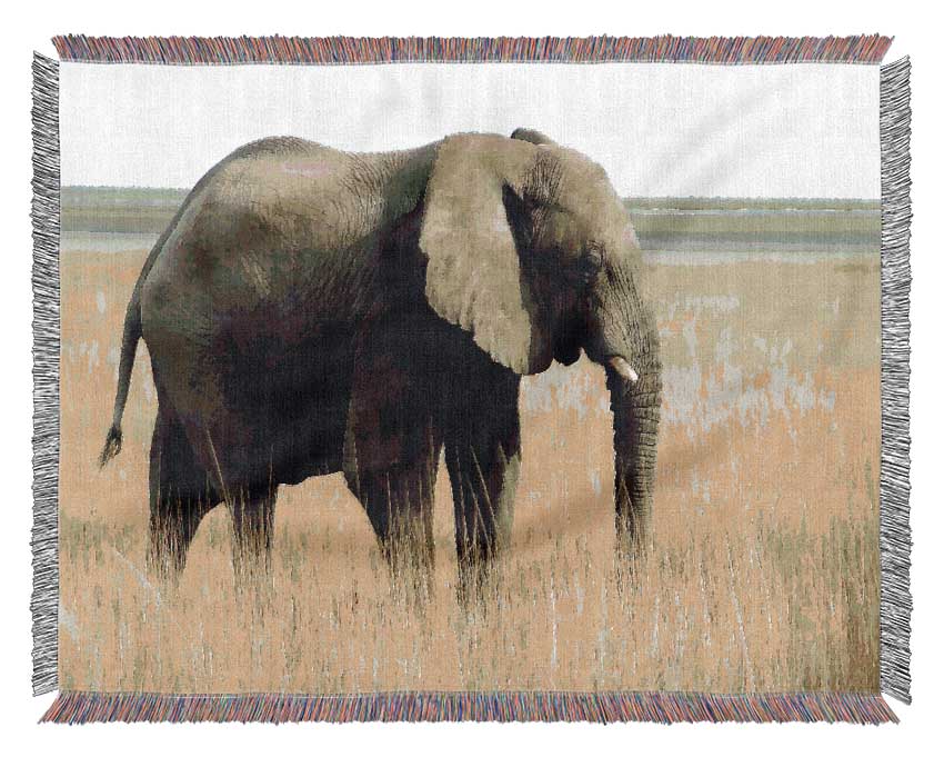 Luxurious African Elephant Namibia throw blanket made from 100% cotton, featuring a thermal weave for breathability and a classic design.