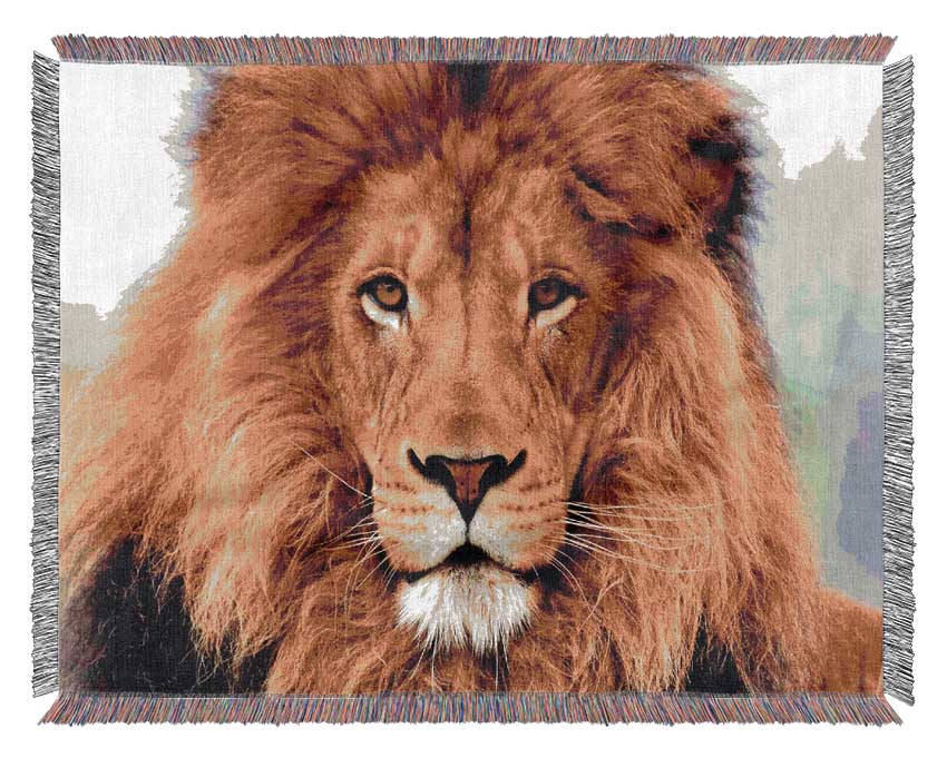 Luxurious African Lion throw blanket made from 100% cotton, featuring a thermal weave for breathability and a classic design.